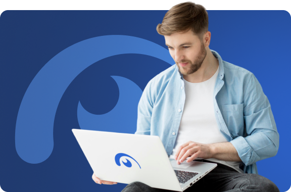 Detect eye icon on blue background