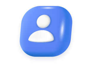 Blue button with person icon, symbolizing user profile or account settings.